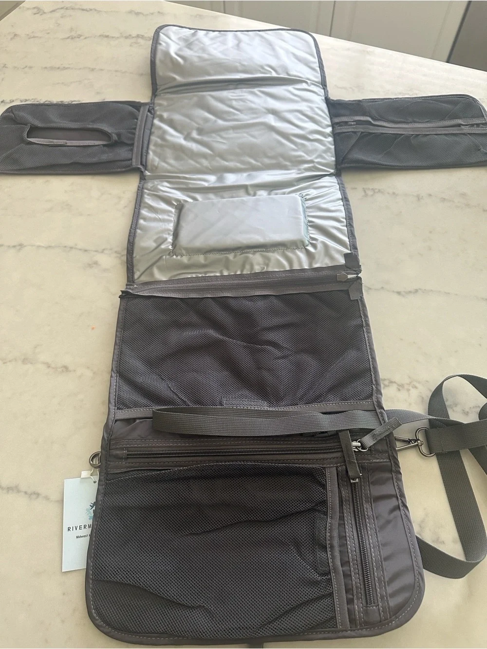 Quilted Gray Portable Diaper Changing pad